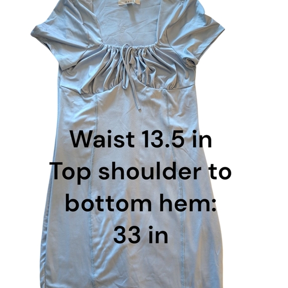 Gaze Sky Blue Gathered Dress - Picture 2 of 5